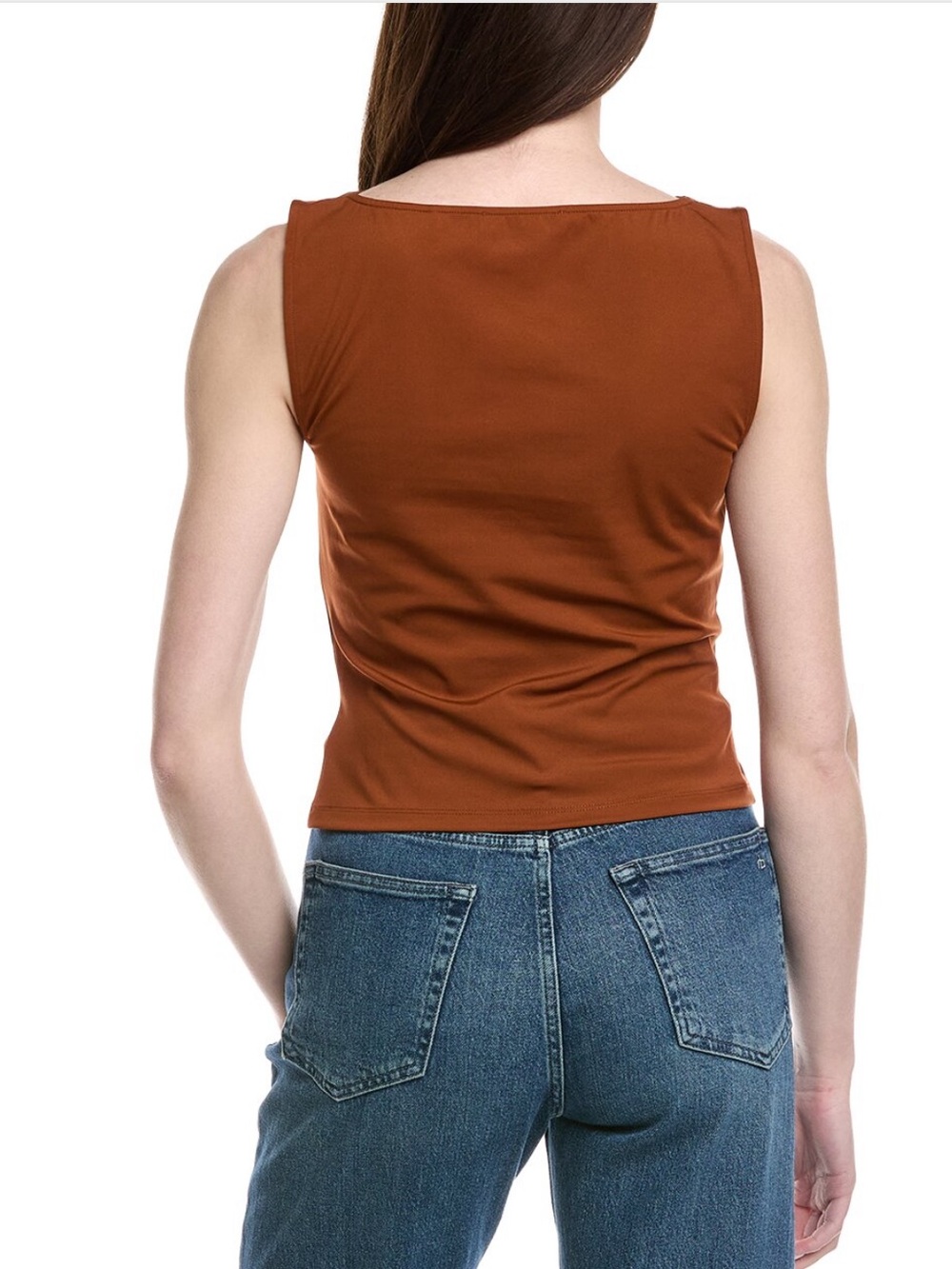 Frame Denim Rust Sleeveless Ruched Front Tank - Picture 2 of 6